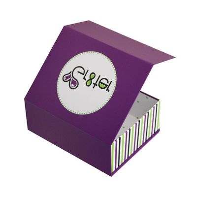 Черный картонный складный ящик с магнитным закрытием, складный подарочный ящик с печатью CMYK