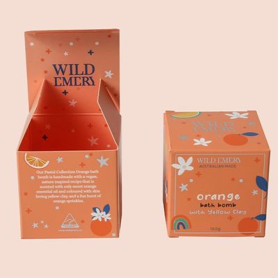 Пакетная коробка из картонного слоновой кости на заказ для апельсинов Свечи и закуски Поставка DDP